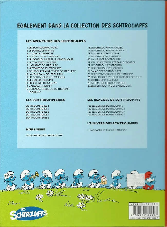Verso de l'album Les Schtroumpfs Tome 14 l'aéroschtroumpf