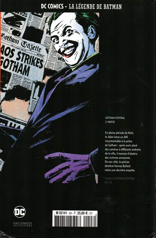 Verso de l'album DC Comics - La Légende de Batman Hors-série Volume 8 Gotham Central - 2e partie
