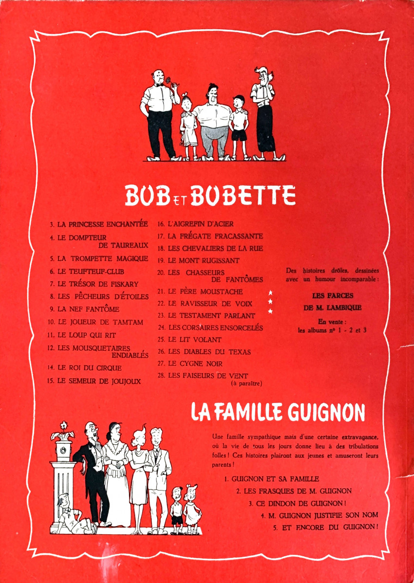 Verso de l'album Bob et Bobette Tome 5 La trompette magique