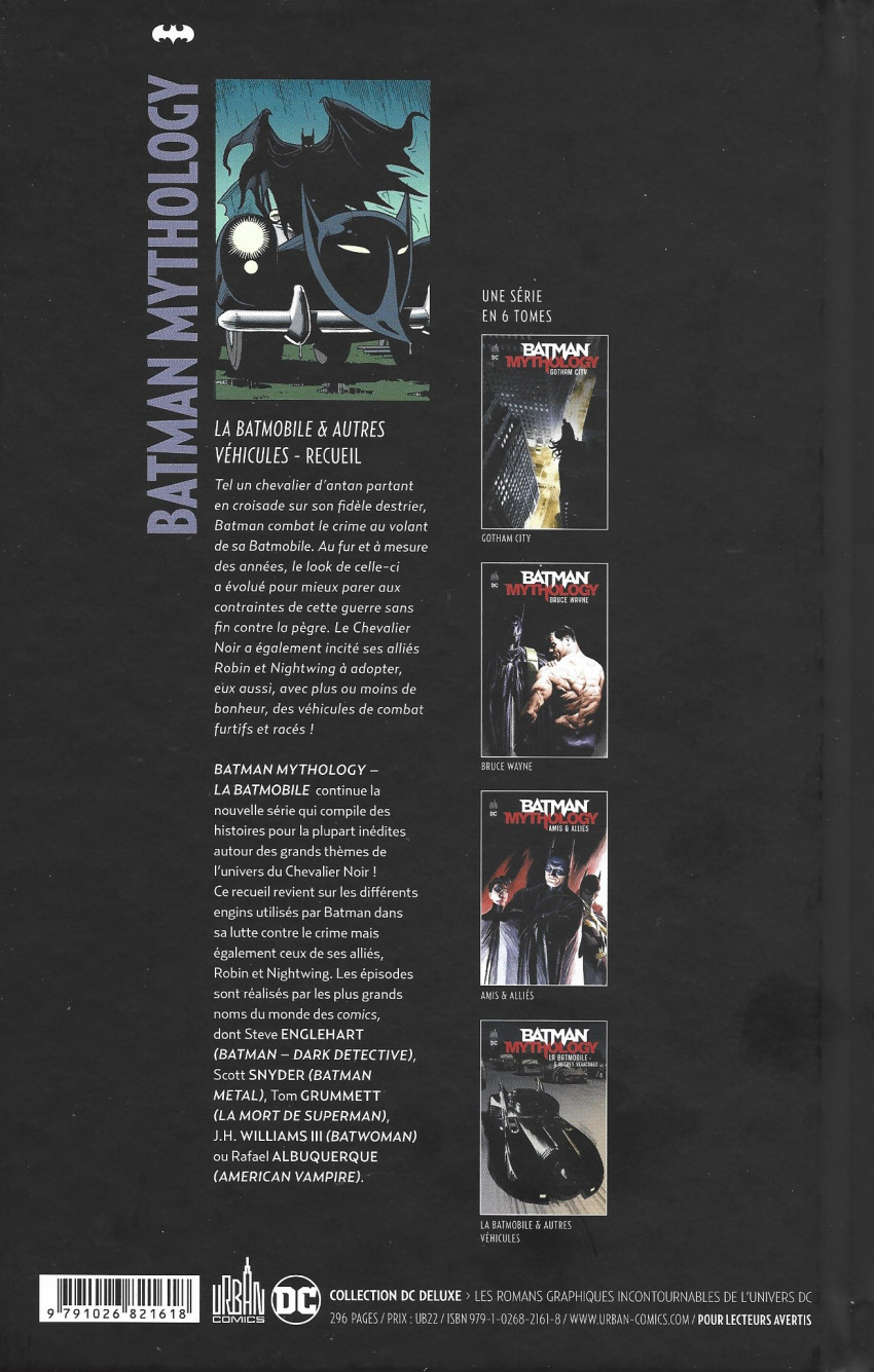 Verso de l'album Batman Mythology 5 La Batmobile & autres véhicules