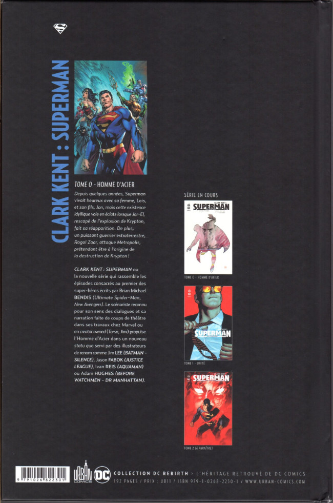Verso de l'album Clark Kent : Superman Homme d'acier
