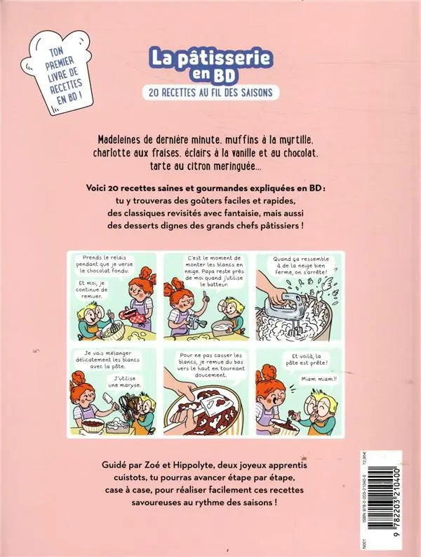Verso de l'album La pâtisserie en BD 20 recettes au fil des saisons