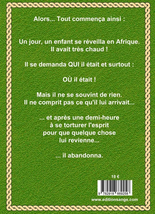 Verso de l'album Le chevalier des sables