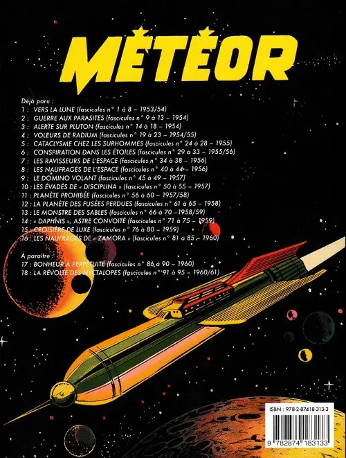 Verso de l'album Météor 16