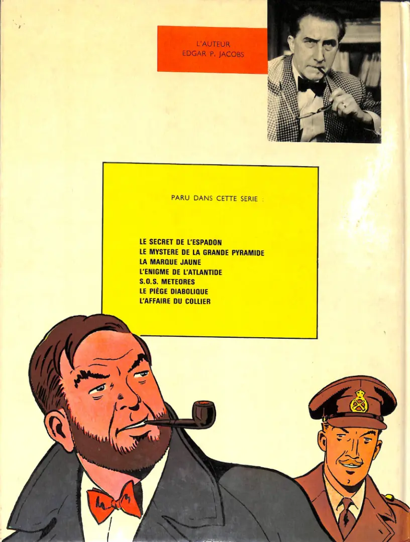 Verso de l'album Blake et Mortimer Tome 7 S.O.S. Météores