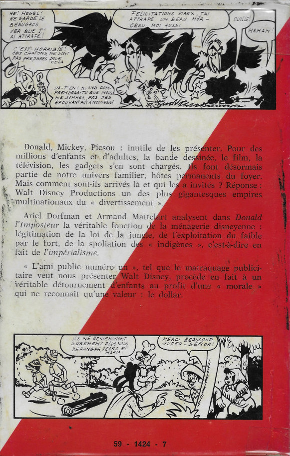 Verso de l'album Donald l'imposteur ou l'impérialisme raconté aux enfants