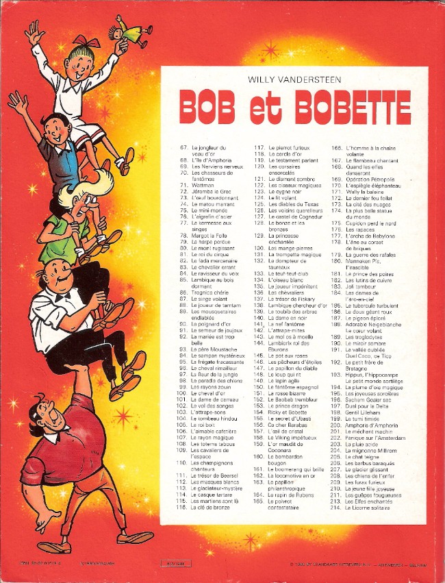 Verso de l'album Bob et Bobette Tome 181 Le prince des poires