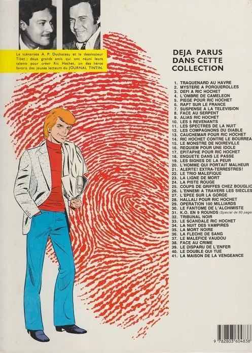 Verso de l'album Ric Hochet Tome 40 Le double qui tue