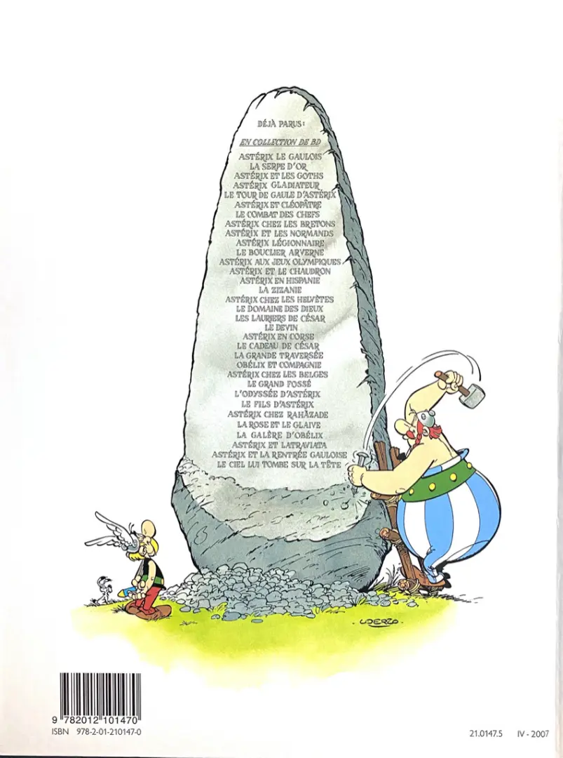 Verso de l'album Astérix Tome 15 La Zizanie