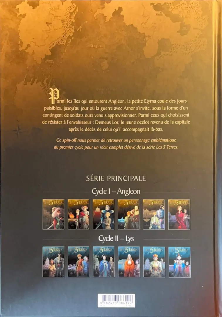 Verso de l'album Les 5 Terres Demeus Lor