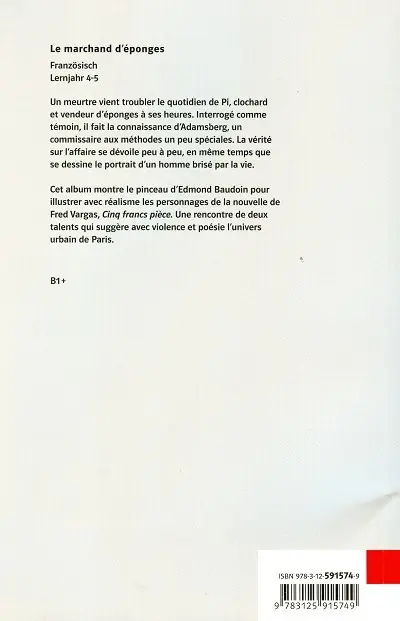 Verso de l'album Le marchand d'éponges