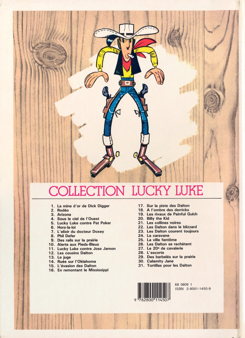 Verso de l'album Lucky Luke Tome 10 Alerte aux Pieds-Bleus