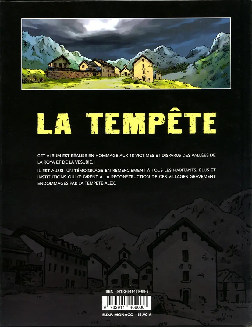 Verso de l'album La tempête Alex, chronique d'une catastrophe