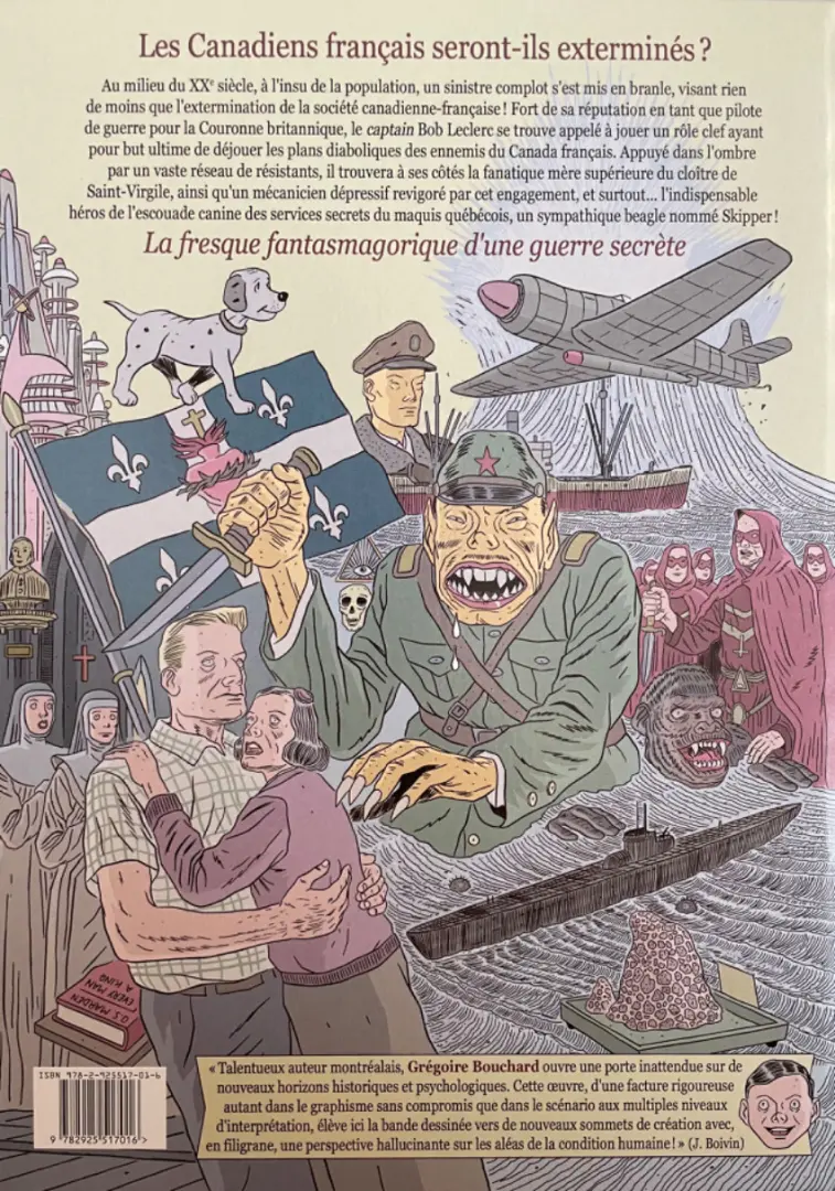 Verso de l'album Les aventures de Bob Leclerc 2 Opération Prince Québec