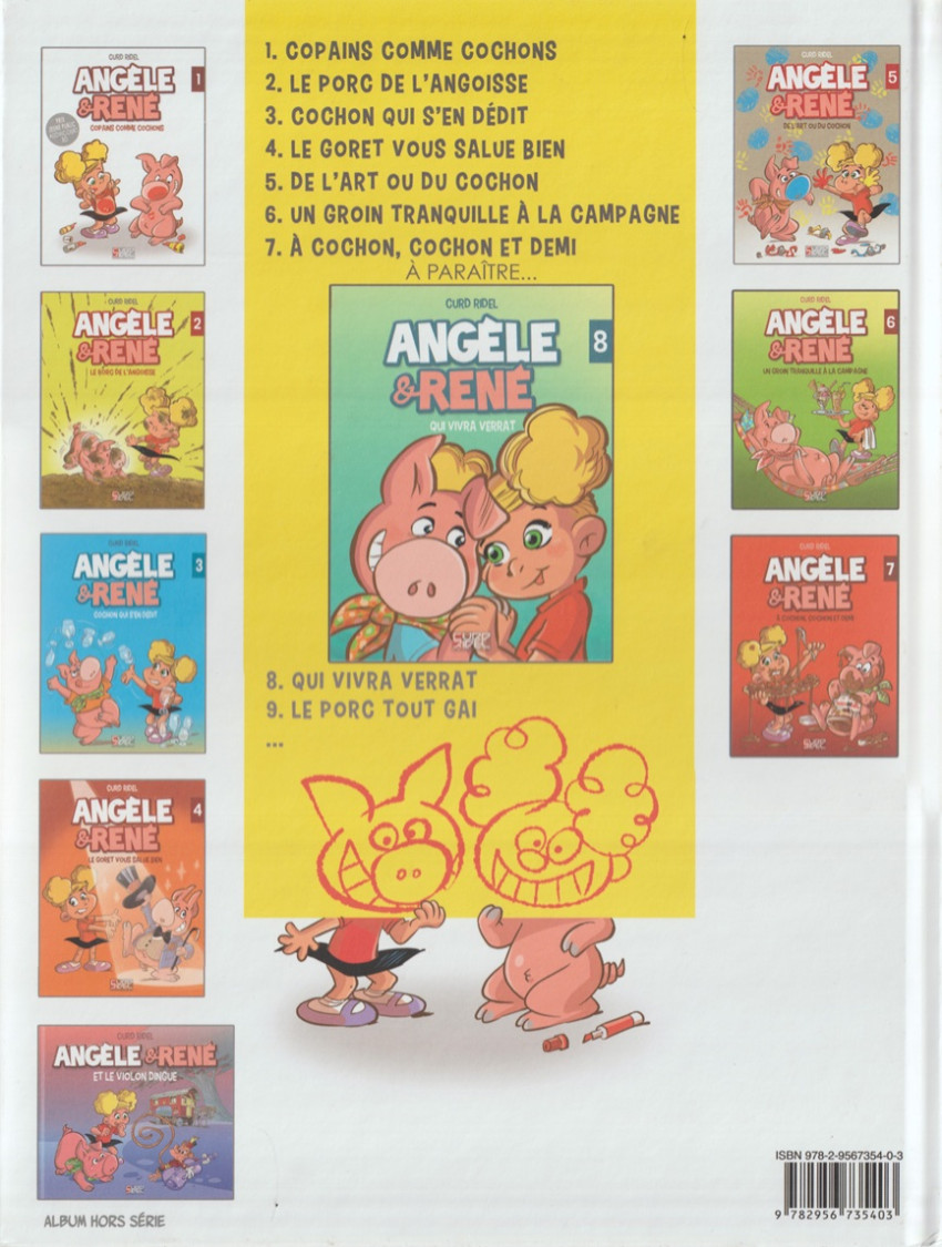 Verso de l'album Angèle & René Tome 1 Copains comme cochons