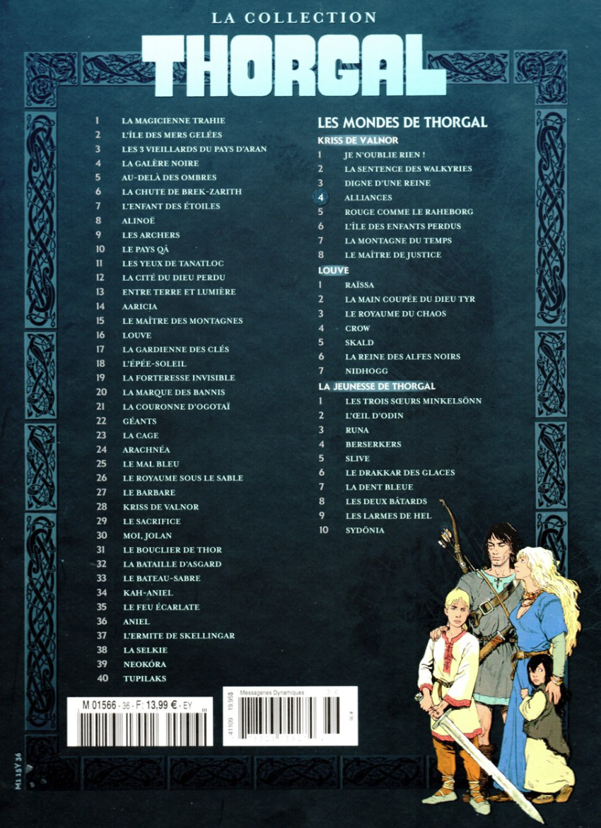 Verso de l'album Les mondes de Thorgal - Kriss de Valnor Tome 4 Alliances