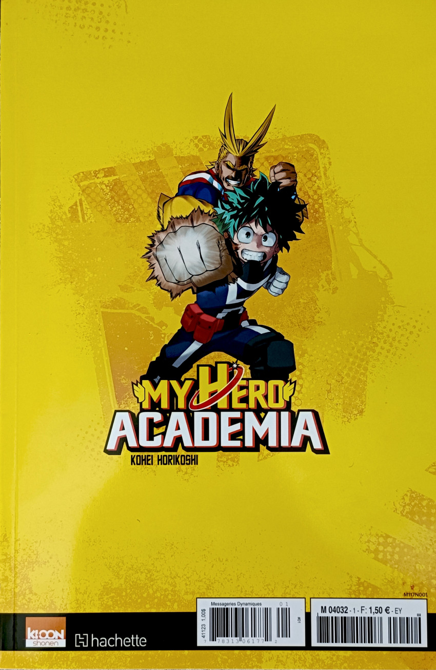 Verso de l'album My Hero Academia 1 Izuku Midoriya : les origines