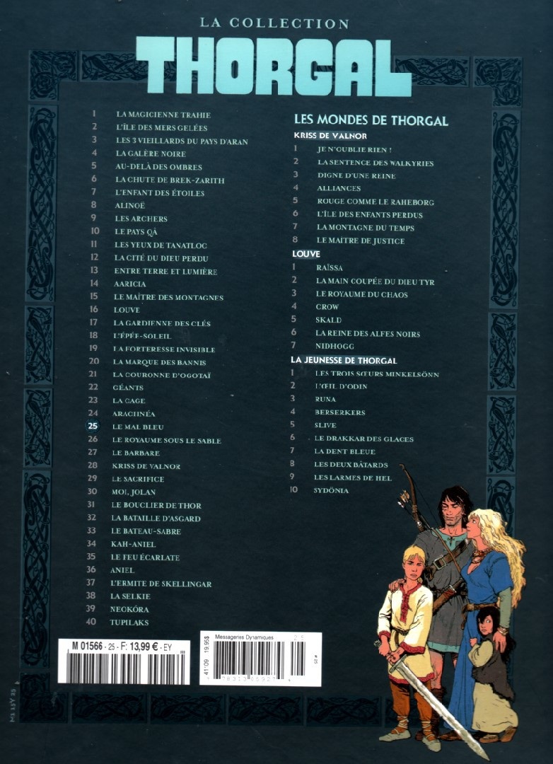 Verso de l'album Thorgal - La collection Tome 25 Le mal bleu
