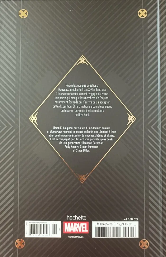 Verso de l'album Marvel Ultimate 22 X-Men - La tempête