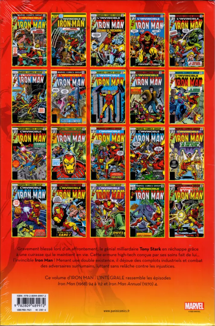 Verso de l'album Iron Man - L'Intégrale Tome 11 1977-1978