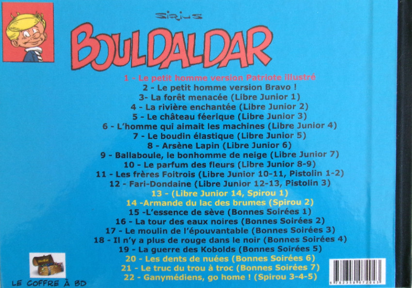 Verso de l'album Bouldaldar et Colégram Les étonnantes aventures de Bouldadar,  le petit homme
