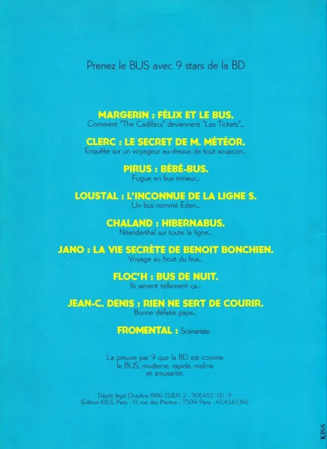 Verso de l'album Félix et le bus