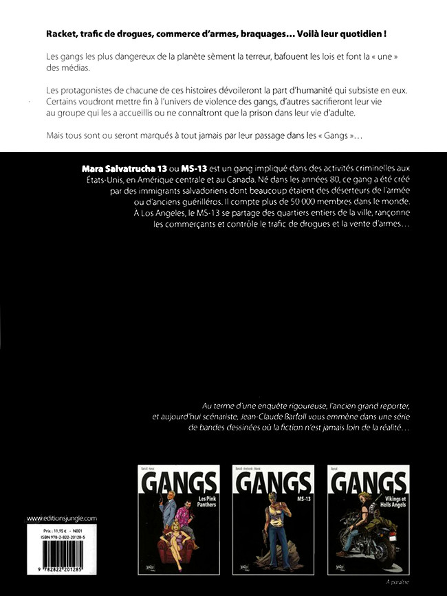 Verso de l'album Gangs Tome 2 MS-13