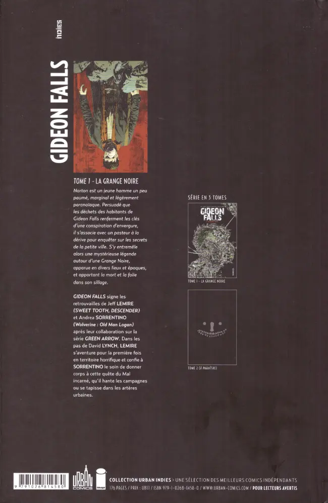 Verso de l'album Gideon Falls Volume 1 La Grange noire