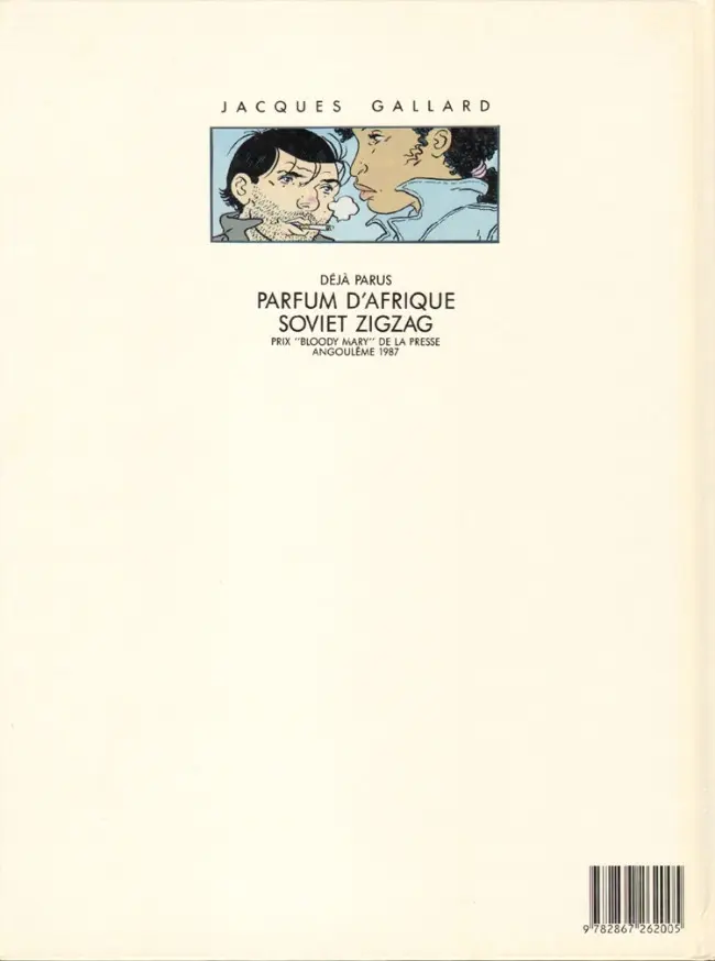Verso de l'album Une aventure de Jacques Gallard Tome 3 Zoulou Blues