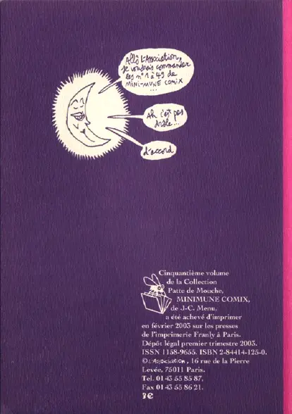 Verso de l'album Minimune comix