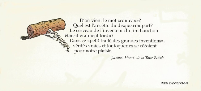 Verso de l'album Petit traité des grandes inventions Tome 1 De l'ouvre-boïte à la fusée