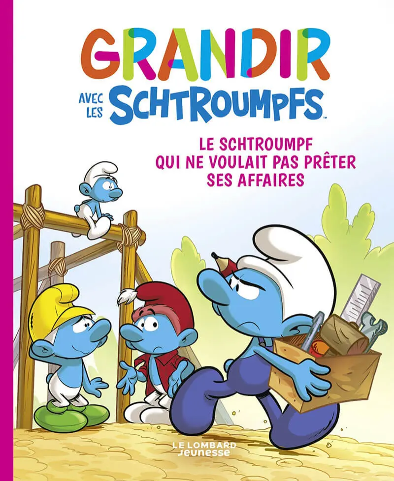 Couverture de l'album Grandir avec les Schtroumpfs Tome 12 Le schtroumpf qui ne voulait pas prêter ses affaires