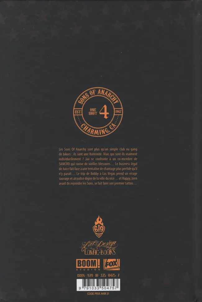 Verso de l'album Sons of Anarchy Tome 4