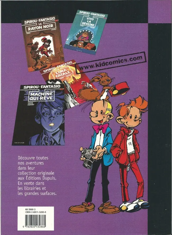 Verso de l'album Spirou et Fantasio L'Horloger de la comète