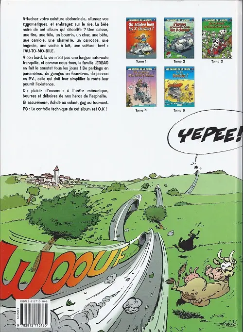 Verso de l'album Les damnés de la route Tome 1 On achève bien les 2 chevaux !