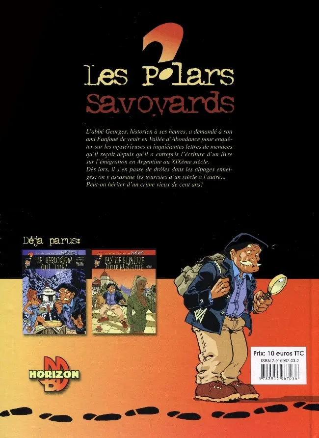 Verso de l'album Fanfoué des Pnottas Les polars savoyards Tome 3 Meurtres en abondance