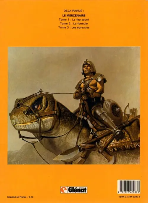 Verso de l'album Le Mercenaire Tome 1 Le feu sacré