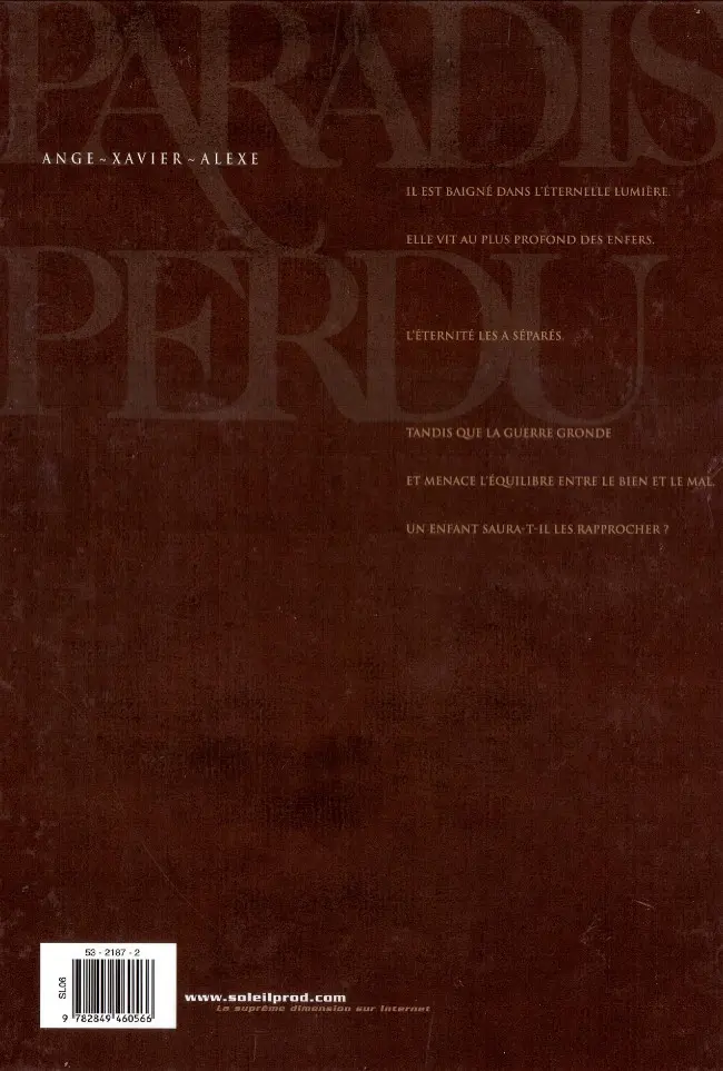 Verso de l'album Paradis perdu Tome 3 Paradis