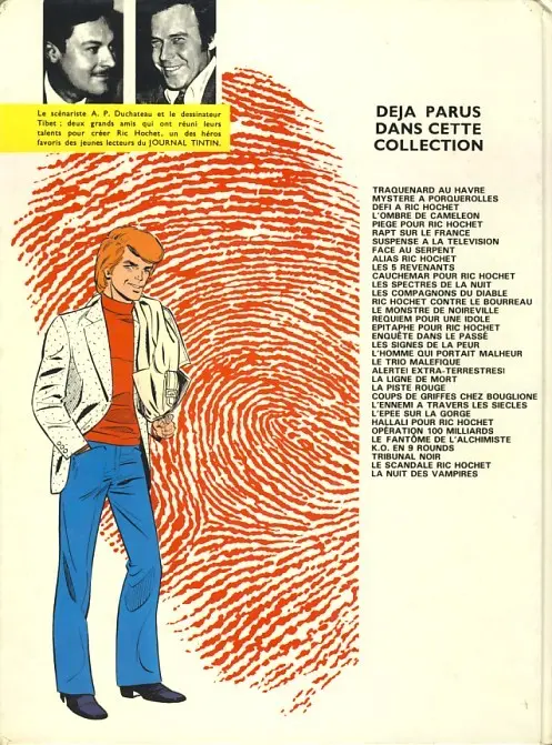 Verso de l'album Ric Hochet Tome 7 Suspense à la télévision