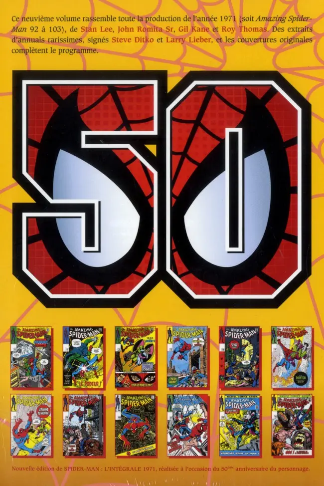 Verso de l'album Spider-Man - L'Intégrale Tome 9 1971
