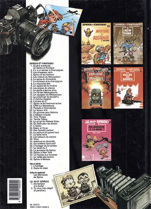 Verso de l'album Spirou et Fantasio Tome 3 Les chapeaux noirs