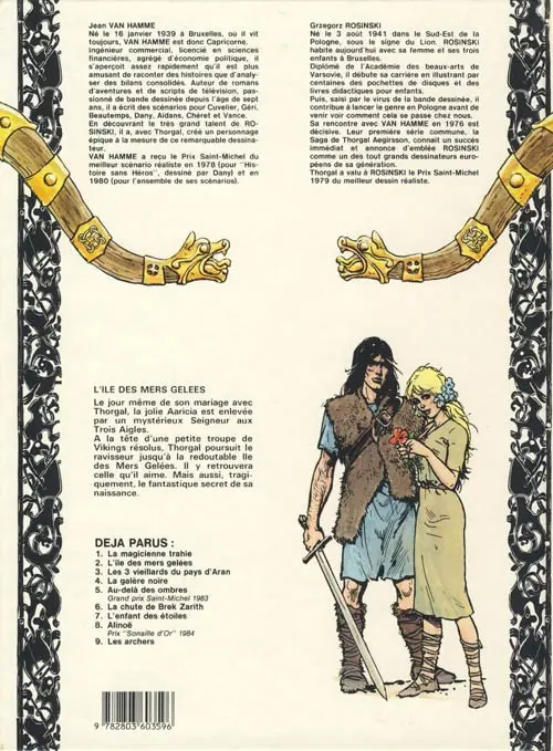 Verso de l'album Thorgal Tome 2 L'Île des Mers gelées