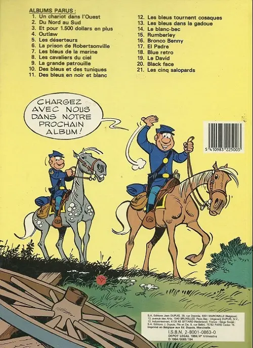 Verso de l'album Les Tuniques Bleues Tome 6 La prison de Robertsonville