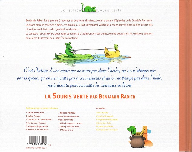 Verso de l'album La souris verte