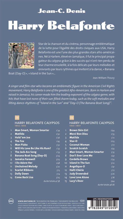 Verso de l'album BD Voices Harry Belafonte - Calypso