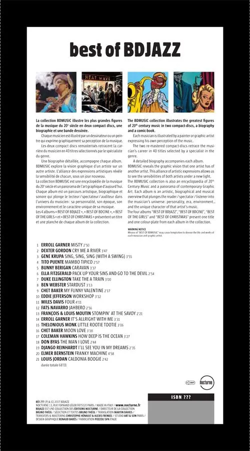 Verso de l'album BD Jazz Best of BDJazz