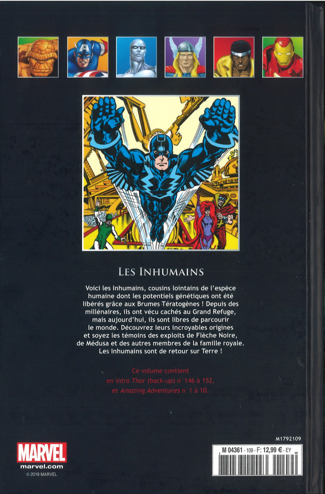 Verso de l'album Marvel Comics - La collection de référence Tome 109 Les Inhumains