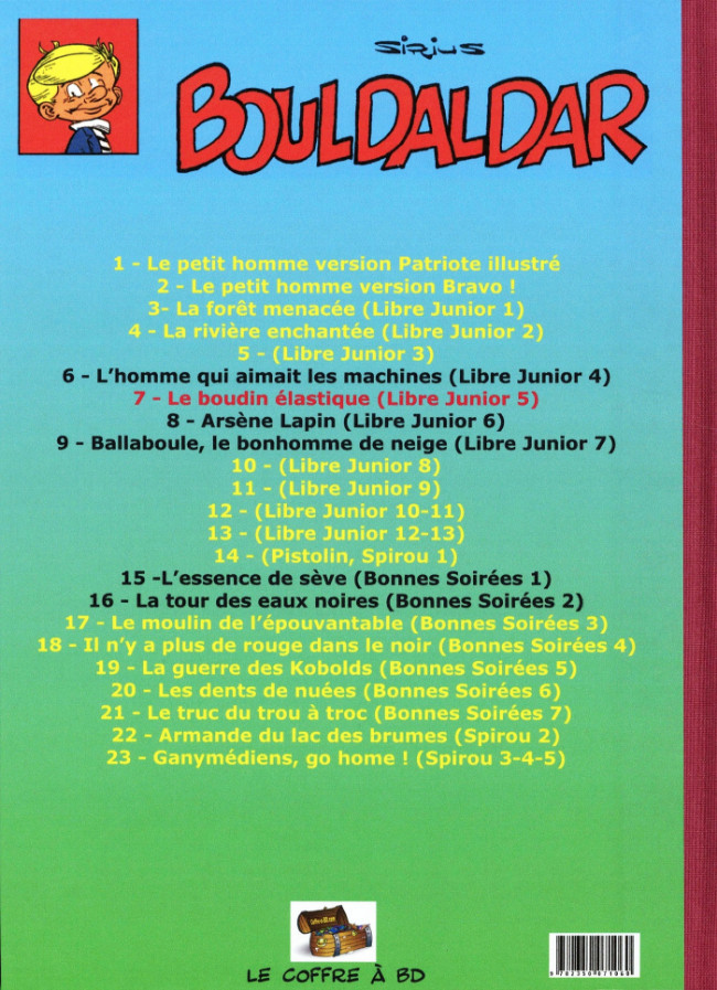 Verso de l'album Bouldaldar et Colégram Tome 7 Le boudin élastique