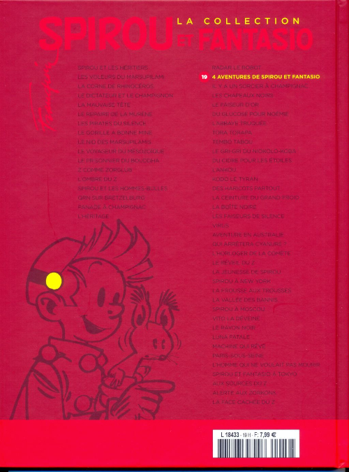 Verso de l'album Spirou et Fantasio La collection Tome 19 4 aventures de Spirou... et Fantasio