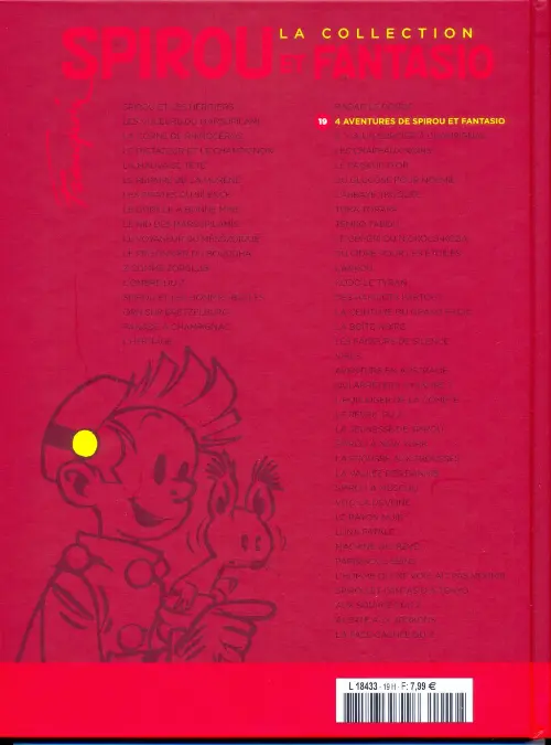 Verso de l'album Spirou et Fantasio La collection Tome 19 4 aventures de Spirou... et Fantasio
